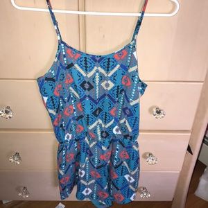 Blue Romper with Tie Back